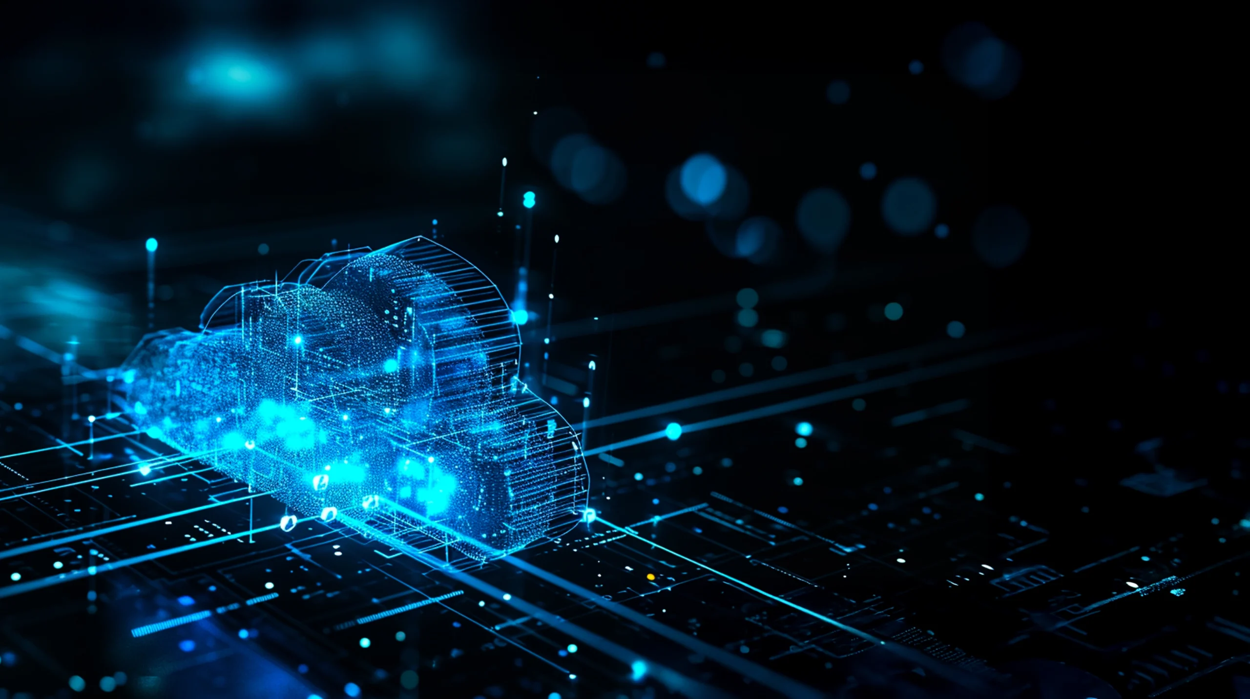 Nube digital conectada a una infraestructura tecnológica
